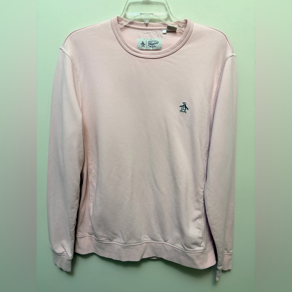 ORIGINAL PENGUIN Fleece Crew Neck Sweatshirt - Parfait Pink